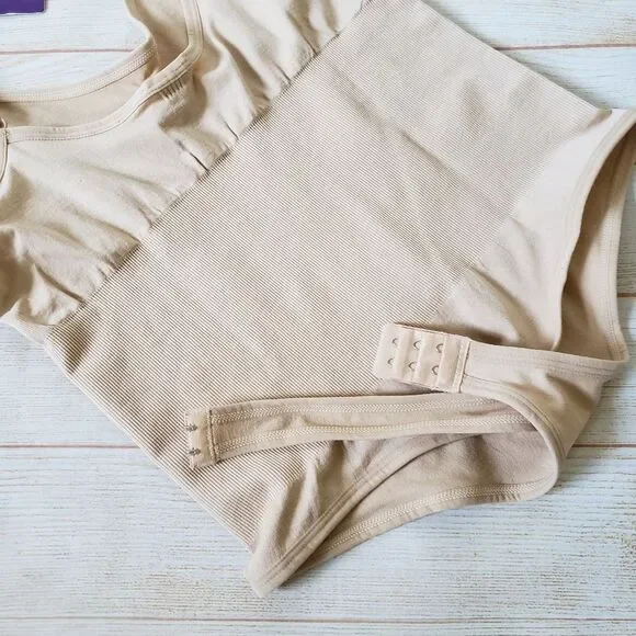 HeyShape Stretchy Snatched Thong Shapewear Bodysuit Neutral Nude Beige XXXL